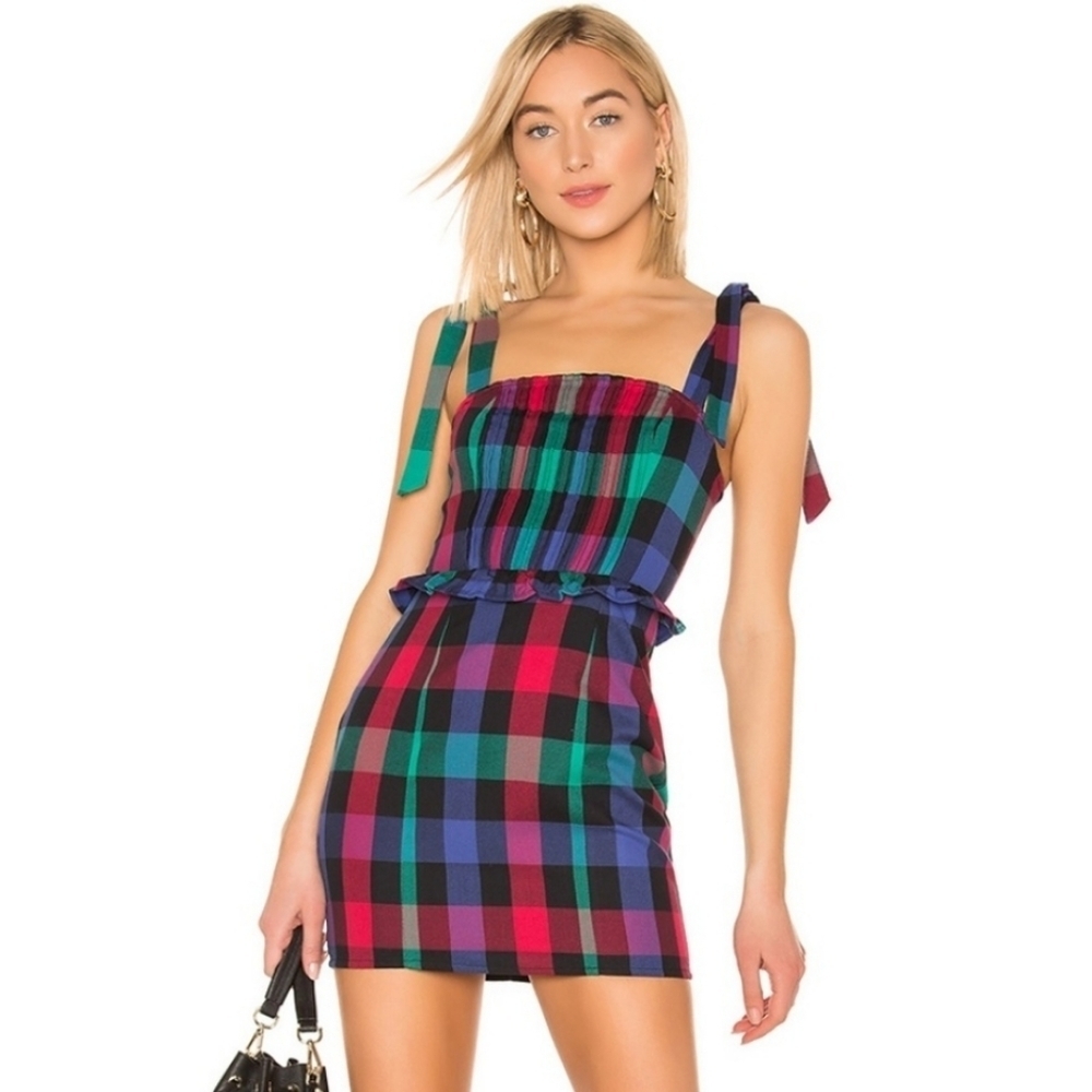 Tularosa NWT Jackie Plaid Colorful Mini Dress